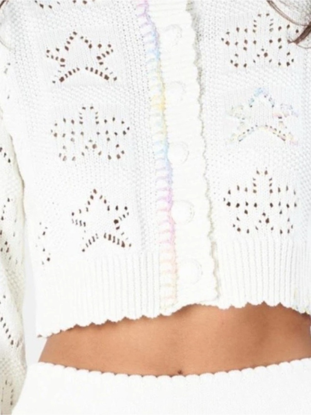NWOT Love Shack Fancy LoveShackFancy Lata Cropped Cardigan Sweater